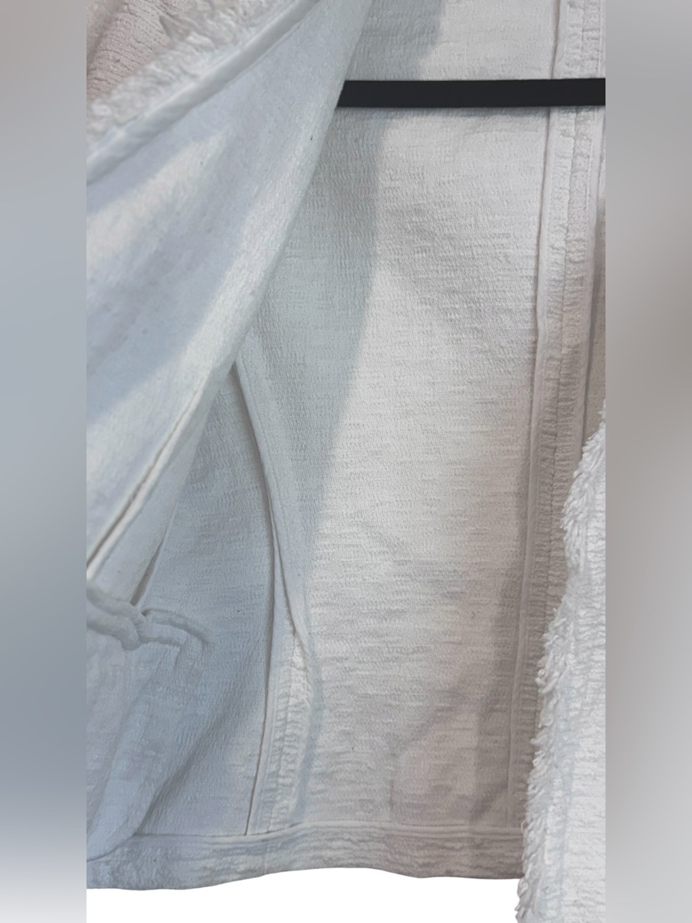 Theory "Lindrayia R" White Spring Tweed Fringe Blazer 6 - Picture 5 of 8